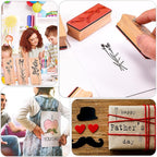 Rancco Rubber Stamps for Crafting, 8 Pcs Mounted Wood Stamps Vintage Plant Flower Decorative Ink Stamp Set for Art DIY Craft, Journal, Letters, Scrapbooking, Card Making, Valentine, 2.6x1x0.79inch