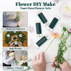 Aisoso 4 Pack Floral Wire, 131 Yards Paddle Wire 22 Gauge Florist Wire Green for Wreath Wire Making Craft, Floral Flower Arrangements and DIY Crafts, Garland