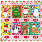 Christmas Stickers 36 PCS for Kids Make a Face Stickers, Make Your Own Christmas Sticker DIY Mix and Match Christmas Party Games Sticker Decorating Party Favors Supplies for School Student Awards