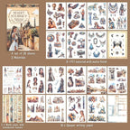 Dizdkizd Egyptian Vacation Stickers for Scrapbooking, 182 Pre-Cut Witch Magic Sticker Ethnic Stickers Book for Junk Journals, Themed Albums, Collage, Journaling Supplies Kit