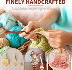 1.75mm Crochet Hook, Available in 0.5 mm- 3 mm, Ergonomic Hand-Polished Wooden Handle Crochet Hook for Arthritic Hands, for Beginners, and Crocheting Yarn (2Pcs)