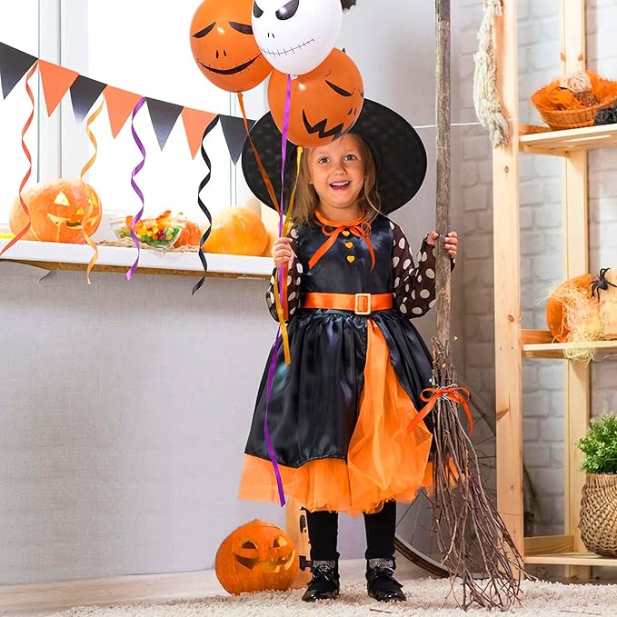 DECYOOL 4 Rolls 100 Yards Halloween Ribbons 10mm Wide Holiday Gift Wrapping Satin Ribbon for Halloween Party Decoration, DIY Bows Crafts