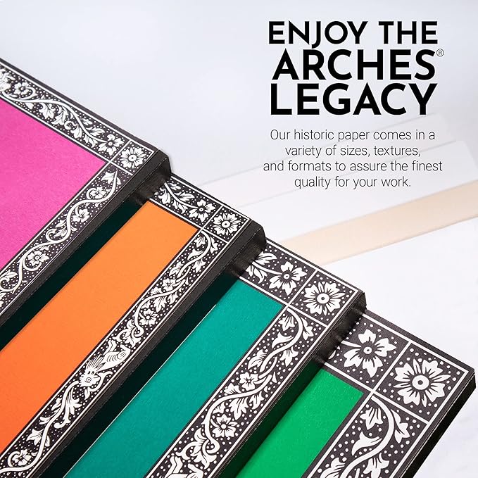 Arches Aquarelle Watercolor Pad, Rough, 140lb/300gsm, 12 Sheet, 10x14 inch, Watercolor Paper 100% Cotton