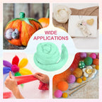 MECCANIXITY Wool Roving Yarn Soft Felting Wool 50g/1.76oz Pure Chunky Roving Yarn for Needle Felting Knitting Blanket Spinning Weaving Art DIY Craft Light Sky Blue