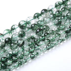 90pcs 4mm Natural Green Phantom Ghost Quartz Stone Round Beads for Jewelry Making DIY Bracelets Necklaces Crystal Energy Healing Stone Beads 15" (Green Phantom Ghost Quartz, 4mm)