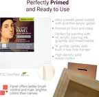 Ampersand Art Supply Wood Gesso Artist Painting Panel: Primed Smooth, 12" x 16", 1/8" Flat Profile