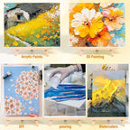 Canvas Painting Party Kit for Adults and Kids, 24Pack 8 x 10 Inch Canvas Boards and Wooden Easels Stands for Group Painting Sip and Paint Night