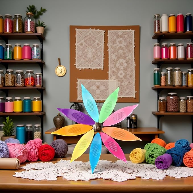 9 Pcs Colorful Plastic Tatting Shuttle for Lace DIY Hand Lacemaking Craft Tool Household Knitting Tools Weaving Machine Sewing Accessories Deft Tatting and Lacemaking Supplies Needlework