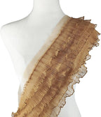 1 Yards Brown Pleated Lace Chiffon Fabric Elastic Lace Trim for Wedding Bridal Dress Decoration DIY Sewing Clothing Decoration, 6 Inch