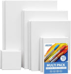 FIXSMITH Stretched Canvas for Painting- 10 Pack Multisize 4x4,5x7,8x10,9x12,11x14 (2 of Each),100% Cotton,Primed,for Acrylic,Oil,Other Wet or Dry Art Media,for Artists,Kids,Beginners and More.