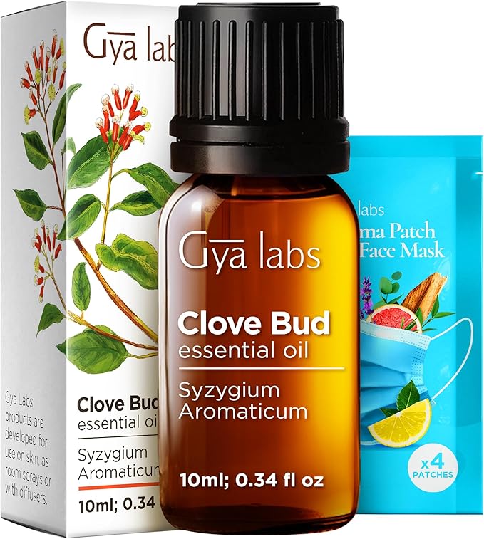 Gya Labs Clove Essential Oil - 0.34 Fl Oz - for Hair, Skin, Diffuser, Aromatherapy & DIY Candle Making Scent