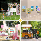 1 PCS White Easel Stand for Wedding Sign Stand, 65 Inch Adjustable Metal Easels for Display, Portable Folding Easel for Wedding, Display Show, Arts, Poster with Portable Bags