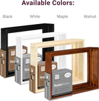 Ampersand Floaterframe Readymade Frame for Flat and 1 1/2" Deep Wood Panel and Canvas Artwork, Paintings, Prints, and More, 16"x20", Walnut Bold