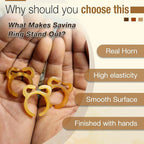 Savina Handmade Crochet Tension Ring Set of 2 - Adjustable Yarn Guide Rings for Finger, Buffalo Horn Ring for Crocheting & Knitting, Ergonomic Yarn Holder for Smooth Tension Control. (2)