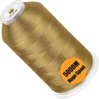 New brothread - Single Huge Spool 5000M Each Polyester Embroidery Machine Thread 40WT for Commercial and Domestic Machines - Brass