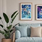 Georgie Porgy Scratch Paper Art Set for Kids Adults Magic Rainbow Scratchboards for DIY Arts and Crafts Kits Christmas Birthday Gift with Scratching Tools Kit (A4-Noctilucent Beast + Constellation)