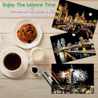 Scratch Art Painting Kit for Adults-8 Sheets A4 Rainbow Scratch Painting Paper Craft Set with City Landmarks|Stress Relief Gift for Travel&Craft Lovers|Scratch Art Home Decor(Asian Series)