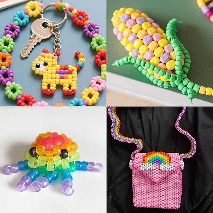 XIANNVXI 530pcs Pony Beads Kit for Friendship Bracelet 18color 9mm Pony Kandi Letter Beads Kit for Jewelry Making DIY Crafts