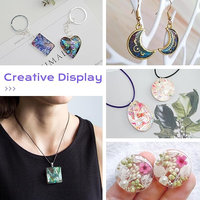 UV Resin Molds Jewelry Making Kit with UV Lamp and Casting Tools -300g Super Clear, Hard, Low Odor, Premixed and Fast Curing for Keychains, Earrings, DIY Craft Decorations