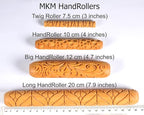 MKM Pottery Tools Wood Big Hand Rollers for Clay (BHR-78 Squares)