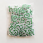 1.3 inch Iron on Letter Patches 78 Pieces, A-Z Embroidered Alphabet Patches for Clothing Jackets Hats Backpacks Jeans Green