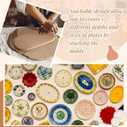 Sunnychicc 5 Pcs Ceramic Mold for Clay Wooden Pottery Clay Molds for Pottery Ceramic Plate for Slump Tools for Handbuilding Craft(Oval,11.61-16.34")