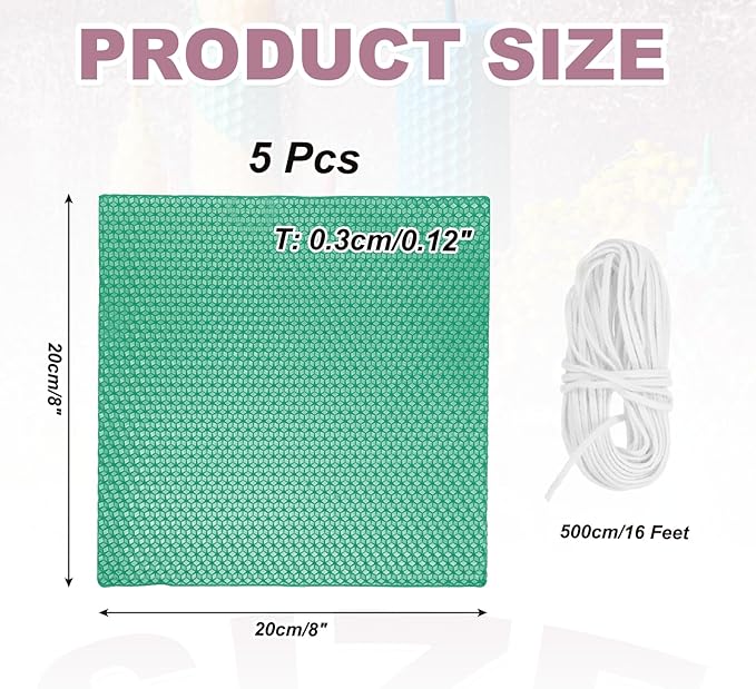 MECCANIXITY Beeswax Candle Making Kit,8x8 Inch 5pcs Green Beeswax Candle Sheets with 1pcs Cotton Wick for DIY Craft Gift Making