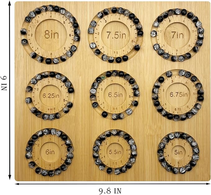 Petoysoso Bead Boards for Jewelry Making, Bamboo Beading Board for Jewelry Bracelet Making, Bracelet Bead Board for Bracelet, Jewelry Making Supplies, Sizes 5" to 8"
