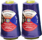 Mandala Crafts Violet Thread Cones for Machine and Hand Quilting - 2400 Yds 50 WT Multiple Purpose Mercerized 100% Cotton Threads for Sewing Machine Serger Embroidery