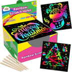 ZMLM 165 Rainbow Scratch Paper Art Crafts Mini Notes Stocking Stuffers for Kids Gifts 4 5 6 7 8 9 10 Years Old Girls Boys Students Teens Classroom Prizes School Supplies Birthday Party Toy Activity