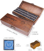 Rancco Alphabet Stamps for Crafts w/ 4 Ink Pad, 84 Pc Vintage Wooden Rubber Stamps w/Storage Box, 2 Set Mini Handwriting Number, Symbol & Letter Stamps for Gift Card Making, DIY Scrapbook, Clay Craft