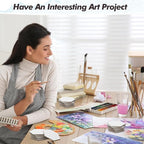 Engrowtic 50 Pcs Magnetic Painting Canvas Panel Mini Canvas Boards for Painting Mini Tile Art for Fridge Locker Art Crafts DIY(4 in,Regular Hexagon)