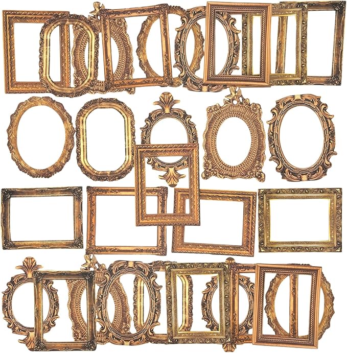 30Pcs Vintage Scrapbook Paper Photo Frame for Scrapbooking Junk Journal Collage Diary Embellishment DIY Photo Album DIY Craft Decoration, 10 Patterns (YSDC2)
