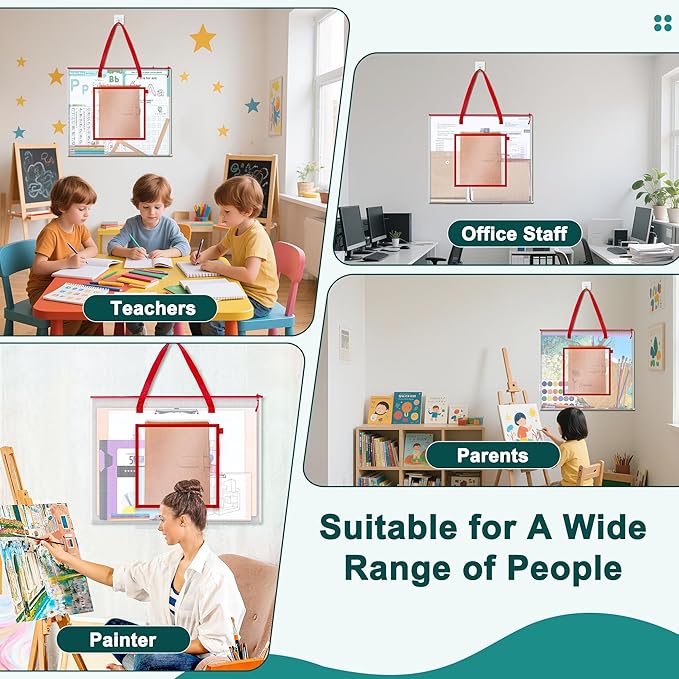 Large Poster Storage Bag, 25" x 19" Art Portfolio Bag with Pocket for Poster, Cutting Mat, Bulletin Board, Scrapbook, Keepsake - Waterproof Art Bag for Home Office Outdoor