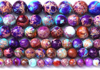10MM 36PCS Natural Stone Galaxy Purple Sea Sediment Imperial Jasper Loose Beads for Jewelry Making DIY Bracelet Necklace