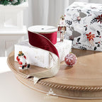 Burgundy Velvet Wired Ribbon with Glitter Back 2.5 Inch Burgundy and Gold Christmas Ribbon Wired Ribbon for Christmas Tree, Gift Wrapping, Mantel, Wreaths Supplies, Topper Bows (10 Yards)