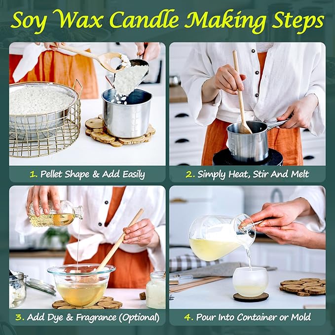 SWIGRANCE Soy Wax Pellets 2LBS / 908g, Natural Soy Candle Wax Candle Making Supplies, for Making Pillars, Container and Molded Candles, Cire de SOJA