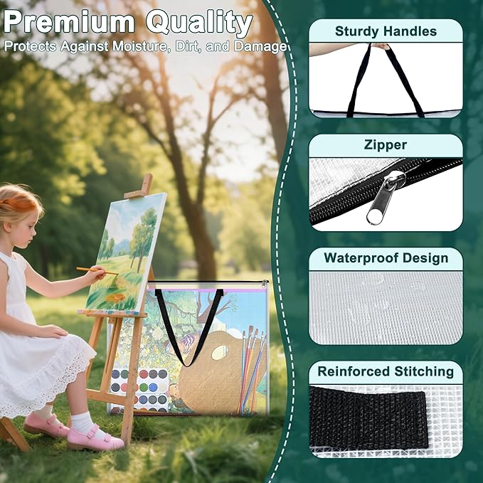 20x26 inch Art Portfolio Bags, Artwork Storage Case with Handle and Zipper, Mesh Waterproof Folder Organizer for Bulletin Boards, Scrapbooks, Keepsake and Poster Storage