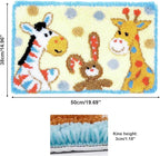 kingsea Latch Hook Kits DIY Crochet Needlework Crafts Color Printed Rug Cover Cushion Carpet, Latch Hook Kits for Adults Teen Home Decoration, Giraffes - 20"X 15"