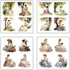 XERE 80 Pcs Reading Ladies Women Portraits Scrapbook Stickers Set for Scrapbooking and Journaling Notebooks, Junk Journal Supplies, Sketchbook, Bookmark Making Sticker