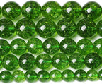 6MM Green Peridot Crystal Quartz Beads Natural Gemstone Beads Round Loose Beads for Jewelry and Bracelets Making 120pcs 2 Strands 32"
