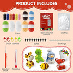BLZEDIM 6Pcs Crochet Kit for Beginners, 2026 DIY Crochet Animal Kits with Step-by-Step Video Tutorials Beginner Knitting Kit for Adults DIY Stuffed Animals Craft Gift for Starter (Unicorn)