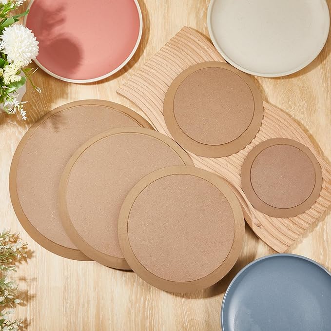 Sunnychicc 5 Pcs Ceramic Mold for Clay Wooden Pottery Clay Molds for Pottery Ceramic Plate for Slump Tools for Handbuilding Craft(Round,6.14-10.87")