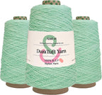 And-et DuraTuft Yarn 45 Vibrant Colors Tufting Nylon Yarn Pack - Ideal for Crochet, Craft Projects -100% B.C.F. - 3 Cones x 1.66lbs -180yards -Perfect for Rug Weaving and Knitting (34 Mint)