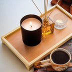 10 OZ Thick Candle Jars for Making Candles 15 Pcs, Empty Jars with Wood Lids for Candle Making, Sample Container, Matte Black