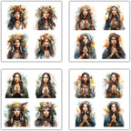 XERE 80 Pcs Mythic Enchantress Women Portraits Scrapbook Stickers Set for Scrapbooking and Journaling Notebooks, Junk Journal Supplies, Sketchbook, Bookmark Making Sticker