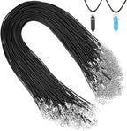 Tudomro 100 Pieces 20 Inch Waxed Leather Necklace Cord Bulk with Clasp Colorful Necklace Bracelet Chains String Rope Cord for Jewelry Making Pendants Charms(Black)