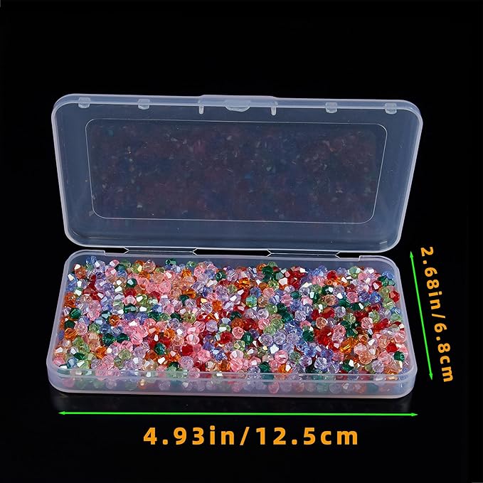 1100PCS 4mm Bicone Crystal Glass Beads for Jewelry Making, Sparkling Mini Beads for Suncatchers, DIY Bracelets & Craft Projects (Multicolored)