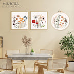 Ohcol 3 Sets Embroidery Kit,Needlepoint Kits for Adults,Needle Point Cross Stitch Kits for Beginners with Washable Pre-Printed Floral Pattern,3 Hoops,Women DIY Hand Crafts