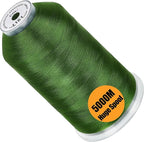 New brothread - Single Huge Spool 5000M Each Polyester Embroidery Machine Thread 40WT for Commercial and Domestic Machines - Kelly